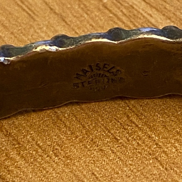 Beautiful vintage Navajo turquoise needlepoint 925 sterling silver bracelet - Picture 6 of 10